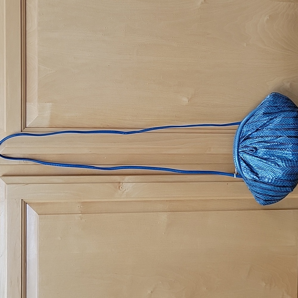 Blue genuine snakeskin clutch - Picture 3 of 7